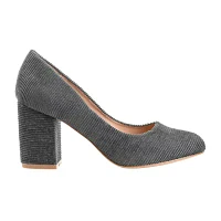 Journee Collection Womens Fai Closed Toe Block Heel Pumps