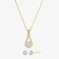Sparkle Allure 2-pc. Cubic Zirconia 14K Gold Over Brass Round Jewelry Set