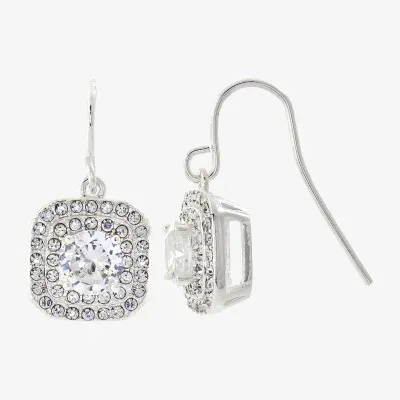 Sparkle Allure Cubic Zirconia Pure Silver Over Brass Drop Earrings