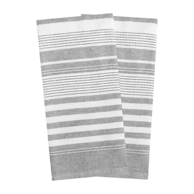 T-Fal Dual Terry Stripe Graphite 2-pc. Kitchen Towel