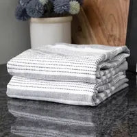 T-Fal Dual Terry Stripe Graphite 2-pc. Kitchen Towel