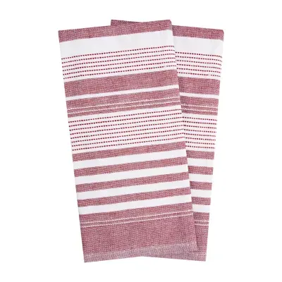 T-Fal Dual Terry Stripe Paprika 2-pc. Kitchen Towel