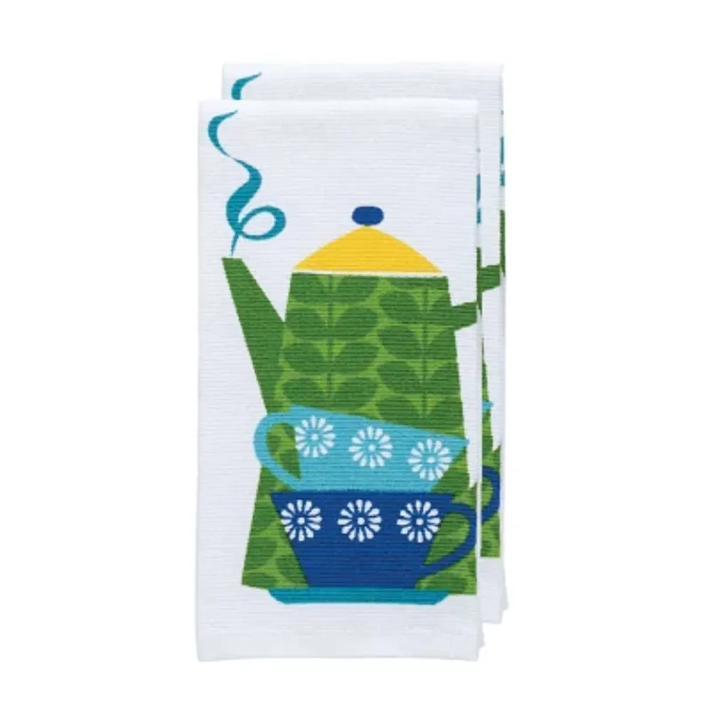 T-Fal Veggies Print Dual Cotton Kitchen Towel Set (Set of 2)