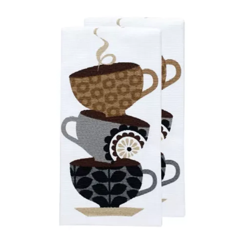 T-Fal Print Dual Coffee Cups 2-pc. Kitchen Towel