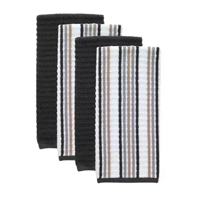 T-Fal Solid And Stripe Waffle Neutral 4-pc. Kitchen Towel