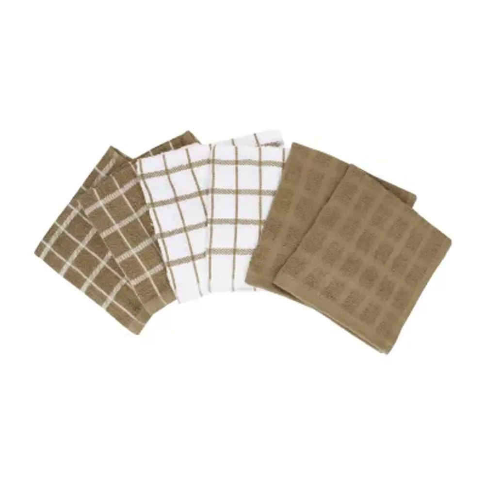 Ritz Terry Check Dc Mocha 6-pc. Dish Cloths