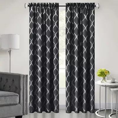 Achim Bombay Light-Filtering Rod Pocket Single Curtain Panel