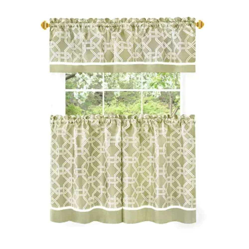 Achim Arlington 3-pc. Rod Pocket Kitchen Curtain Window Set