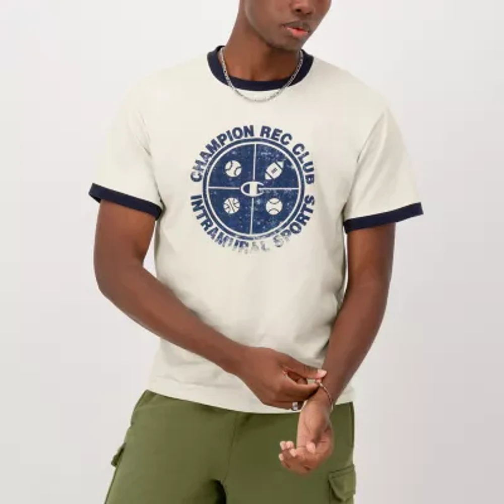 Champion Mens Crew Neck Short Sleeve Graphic T-Shirt