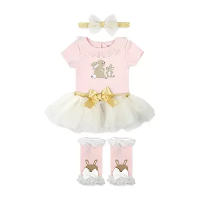 Baby Essentials Girls 4-pc. Clothing Set