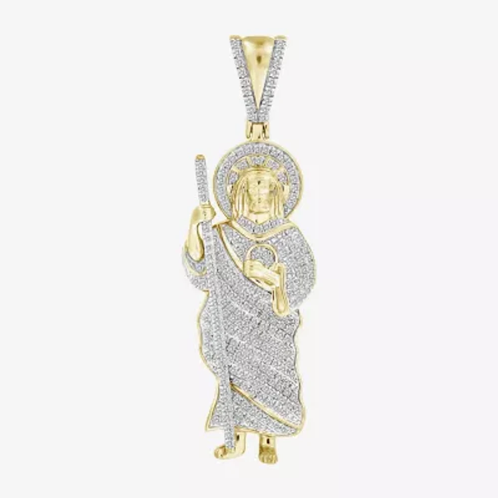 St.Jude" Mens 1/ CT. T.W. Natural White Diamond 10K Gold Pendants