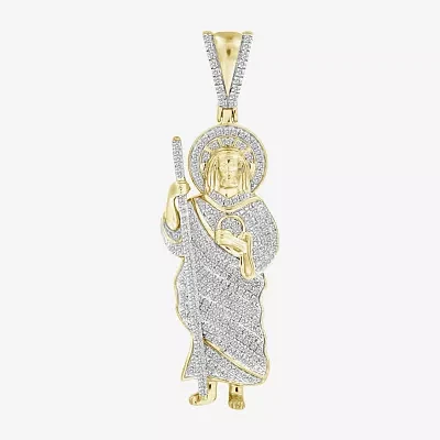 St.Jude" Mens 1/ CT. T.W. Natural White Diamond 10K Gold Pendants