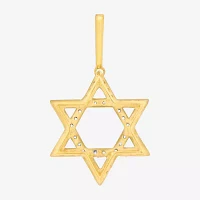 "Star Of David" Mens 3/4 CT. T.W. Natural White Diamond 10K Gold Star Pendants