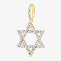 "Star Of David" Mens 3/4 CT. T.W. Natural White Diamond 10K Gold Star Pendants