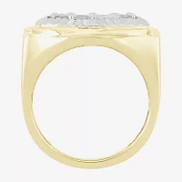 Mens 1/4 CT. T.W. Natural White Diamond 10K Two Tone Gold Fashion Ring