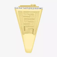 Mens 1/4 CT. T.W. Natural White Diamond 10K Gold Crown Fashion Ring