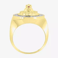 "Lion" Mens 1/4 CT. T.W. Natural White Diamond 10K Gold Fashion Ring