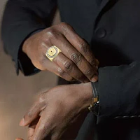 "Lion" Mens 1/4 CT. T.W. Natural White Diamond 10K Gold Fashion Ring