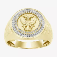 "Double Headed Eagle" Mens 1/2 CT. T.W. Natural White Diamond 10K Gold Fashion Ring