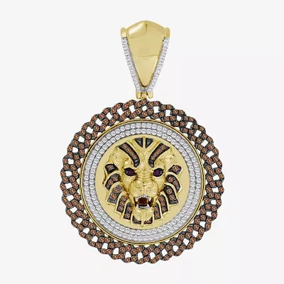 "Lion" Mens 1 1/4 CT. T.W. Natural Brown Diamond 10K Gold Pendants