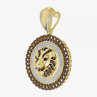 "Lion" Mens 1 1/4 CT. T.W. Natural Brown Diamond 10K Gold Pendants
