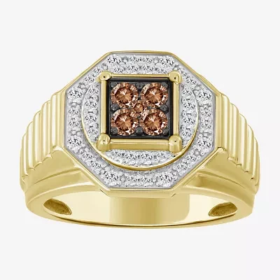 Mens / CT. T.W. Natural Brown Diamond 10K Gold Fashion Ring