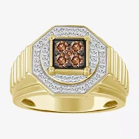 Mens / CT. T.W. Natural Brown Diamond 10K Gold Fashion Ring