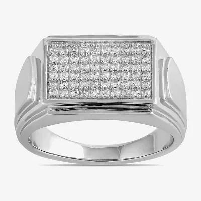 Mens / CT. T.W. Lab Grown White Diamond Sterling Silver Cluster Fashion Ring