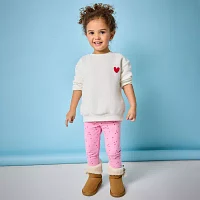 Okie Dokie Toddler & Little Girls Crew Neck Long Sleeve Fleece Sweatshirt