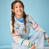 Thereabouts Little & Big Girls V Neck Long Sleeve Pullover Sweater