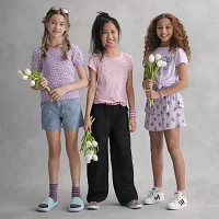 Thereabouts Little & Big Girls Rib Round Neck Short Sleeve T-Shirt