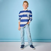 Thereabouts Little & Big Boys Spread Collar Long Sleeve Rugby Shirt