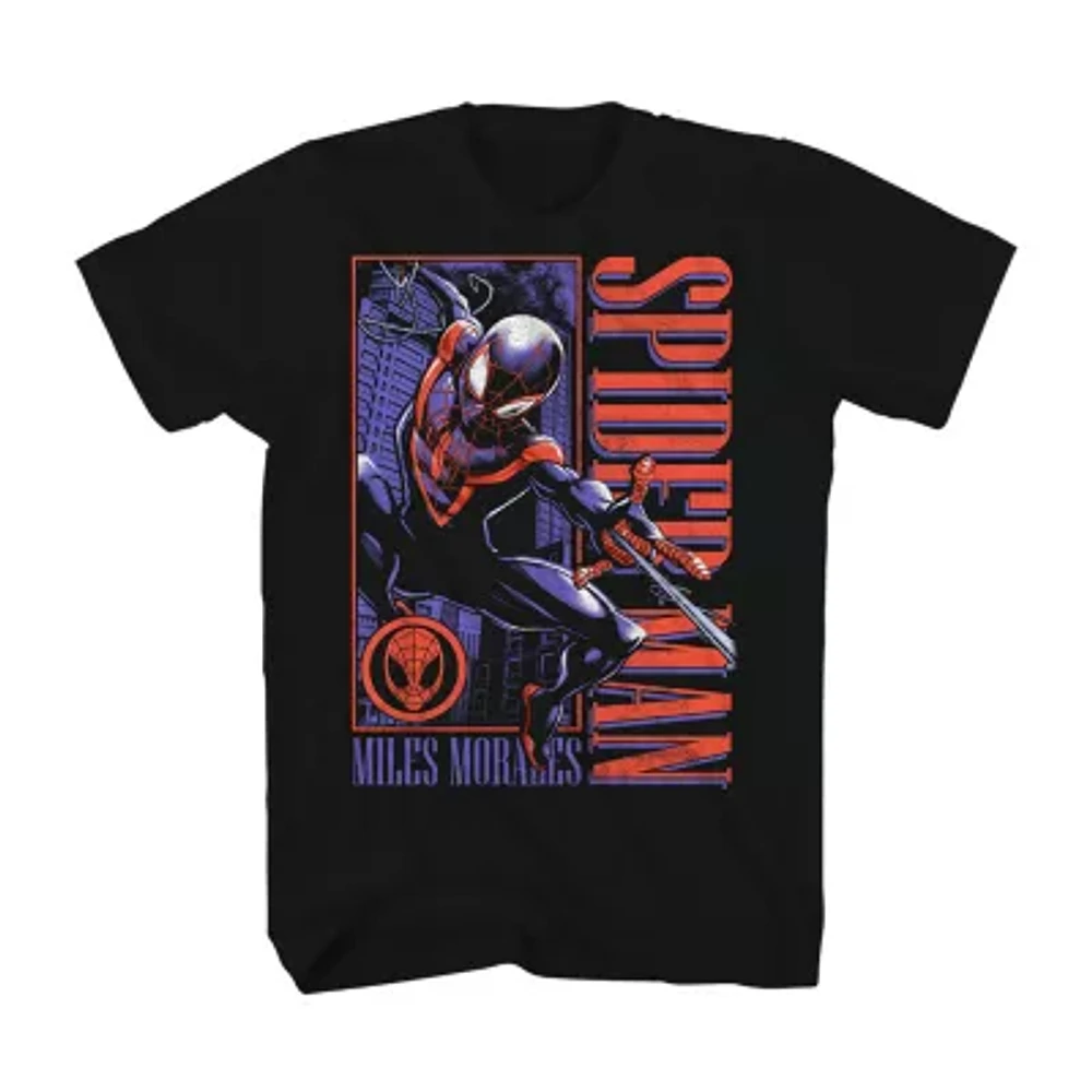 Mens Short Sleeve Miles Morales Graphic T-Shirt