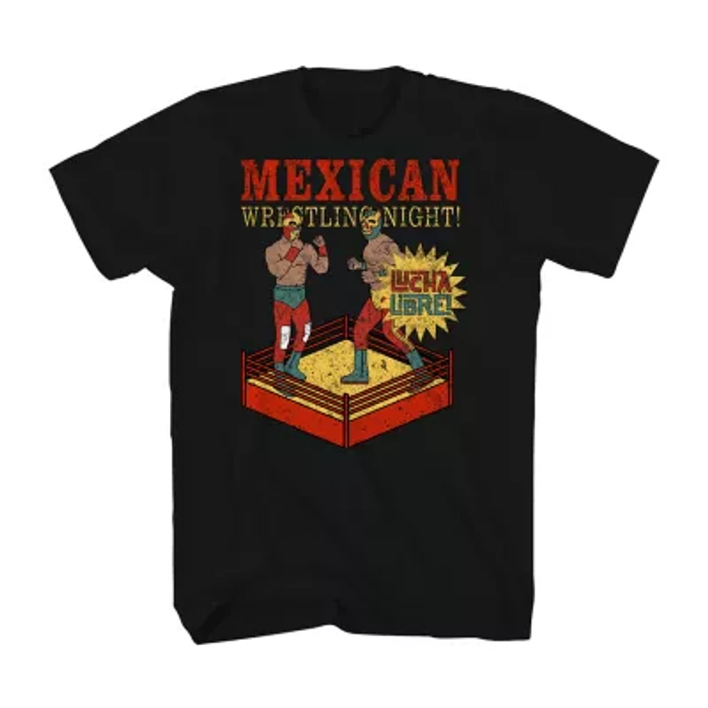 Mens Short Sleeve Lucha Libre Graphic T-Shirt