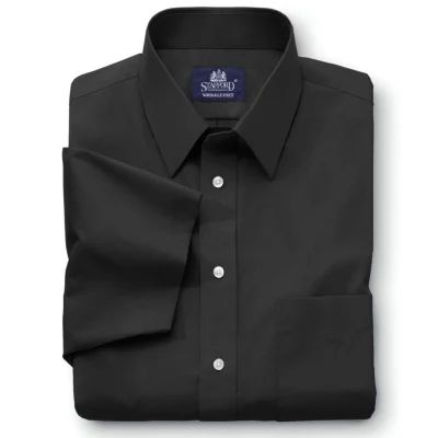 Stafford Mens Short Sleeve Travel Easy-Care Broadcloth Stretch Big and Tall Dress Shirt