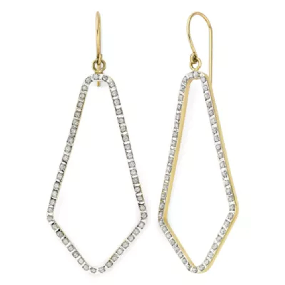 Diamond Fascination™ 14K Yellow Gold Open Geometric Earrings