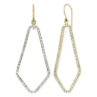 Diamond Fascination™ 14K Yellow Gold Open Geometric Earrings