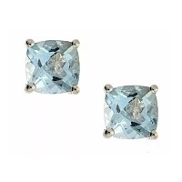 LIMITED QUANTITIES  Genuine Aquamarine Sterling Silver Stud Earrings