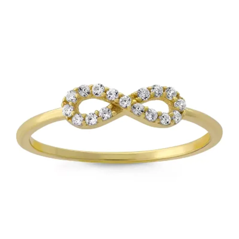 DiamonArt® Womens 1/5 CT. T.W. Lab Created White Cubic Zirconia 18K Gold Over Silver Infinity Stackable Ring