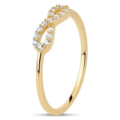 DiamonArt® Womens 1/5 CT. T.W. Lab Created White Cubic Zirconia 18K Gold Over Silver Infinity Stackable Ring