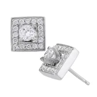 DiamonArt® 2 1/5 CT. T.W. Lab Created White Cubic Zirconia Sterling Silver 10mm Stud Earrings