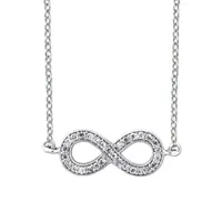 DiamonArt® Womens 3/8 CT. T.W. White Cubic Zirconia Sterling Silver Infinity Pendant Necklace