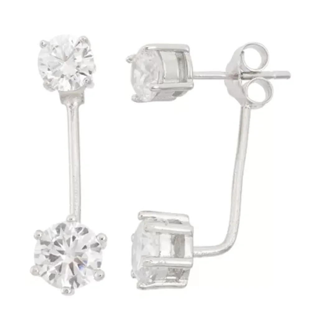 DiamonArt® 5 1/2 CT. T.W. White Cubic Zirconia Sterling Silver 16mm Stud Earrings