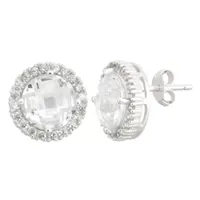 DiamonArt® Cubic Zirconia Sterling Silver 12mm Stud Earrings