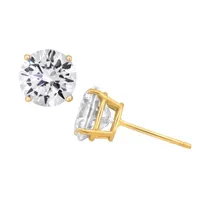 DiamonArt® 6 CT. T.W. White Cubic Zirconia 18K Gold Over Silver 8mm Stud Earrings