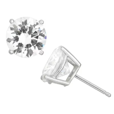 DiamonArt® White Cubic Zirconia Sterling Silver 10mm Stud Earrings