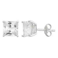 DiamonArt® 4 3/4 CT. T.W. White Cubic Zirconia Sterling Silver 7mm Stud Earrings