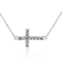 DiamonArt® Womens / CT. T.W. White Cubic Zirconia Sterling Silver Cross Pendant Necklace