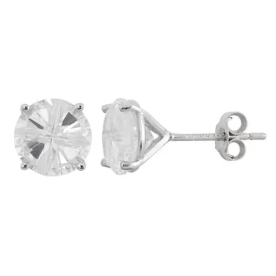DiamonArt® White Cubic Zirconia Sterling Silver 8mm Stud Earrings