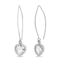 DiamonArt® White Cubic Zirconia Sterling Silver Drop Earrings